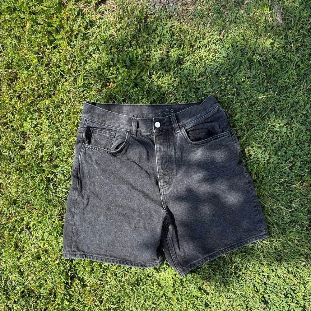 COS Black Denim Shorts size 30